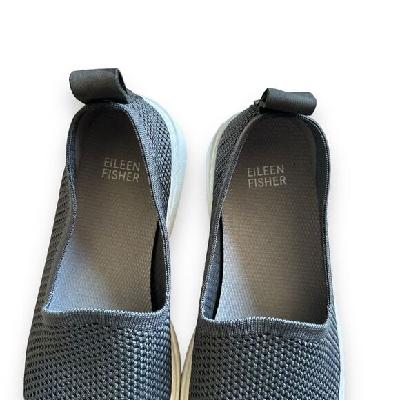 Eileen Fisher Prosper 2 Slip-On Knit Sneaker Graphite Stretch Knit Size 6 - Picture 5 of 9